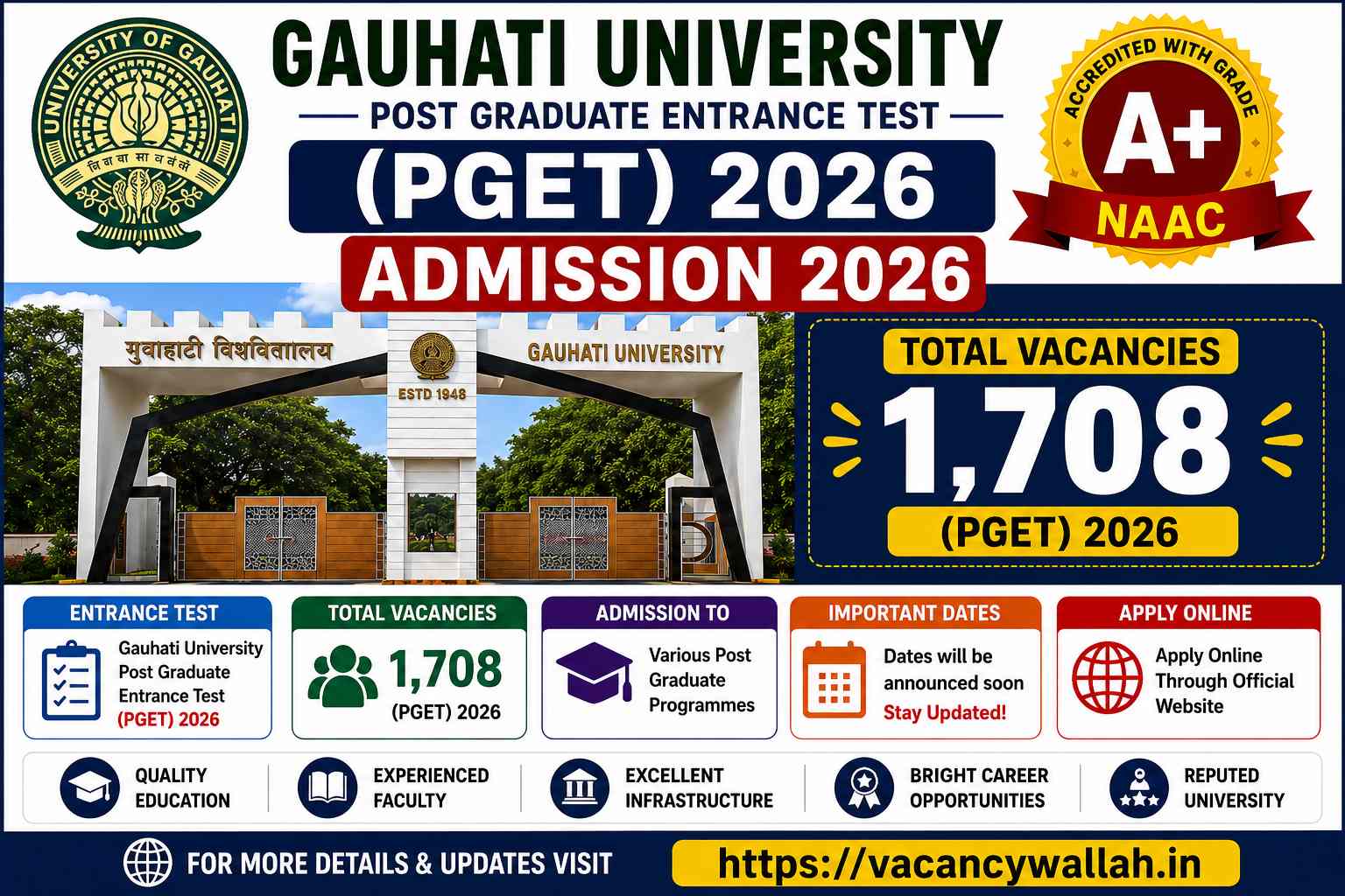 GU PGET Admit Card 2026 Released – Download Gauhati University PG Entrance Test Hall Ticket