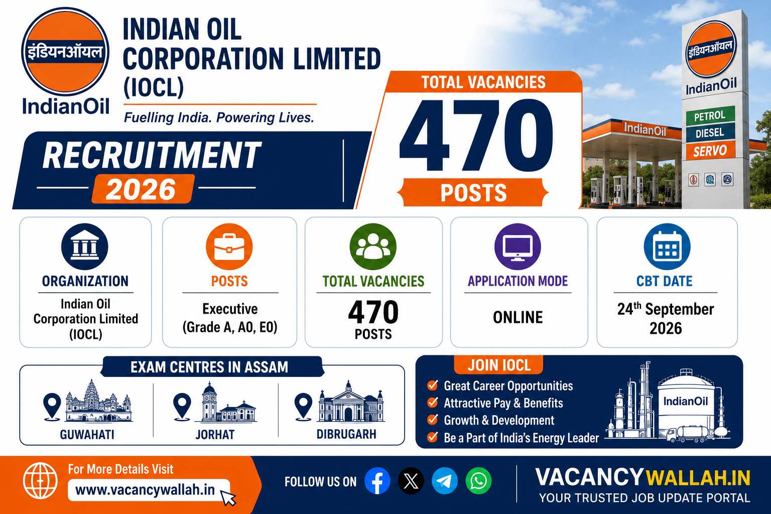 IOCL Recruitment 2026 Notification Out for 470 Executive Posts Apply Online